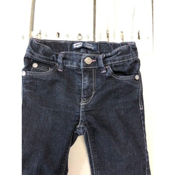 Levis Denim Leggings Infant Girls 1-2yrs Used Butterfly Pockets - Picture 3 of 9
